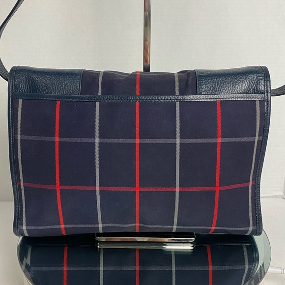 Burberry Navy Red Check Shoulder Bag - Picture 4 of 15